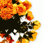平面的な薔薇の花束（2パターン）
