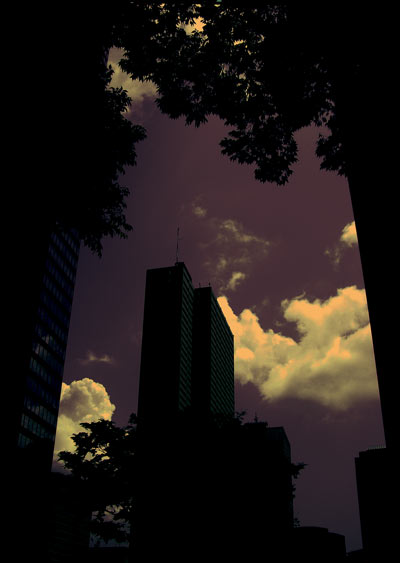 空とビルの写真素材