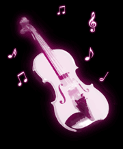バイオリンと音符（4パターン）