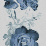 陶磁器の絵柄のような雰囲気の花（4パターン）