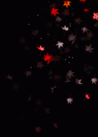 舞い落ちる紅葉（モミジ）（4パターン）