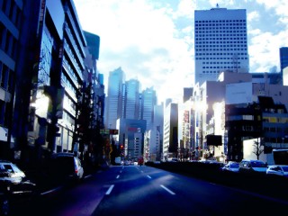 都会の街並み（遠景）　差分：日中／夕方／夜