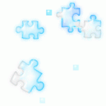 透明感のあるパズルのピース（4パターン）