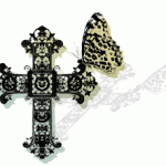 十字架に留まる蝶（12パターン）