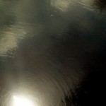 水に映る太陽の写真素材