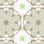 平面的な花のモチーフの幾何学模様（4パターン）