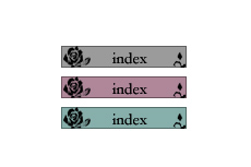 薔薇がワンポイントのゴシックなメニューボタン（5パターン）