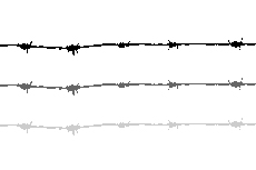 有刺鉄線の区切り線（透過GIF）（4パターン）