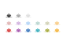 シンプルでガーリーな王冠のアイコン（透過GIF）（16パターン）