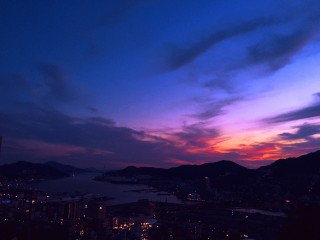 【高解像度】長崎港の夕景
